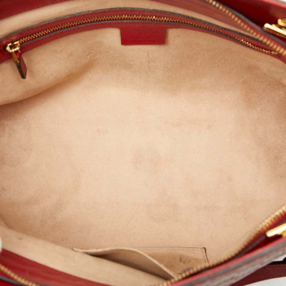 GUCCI Red Leather Tote Bag - Picture 9 of 12